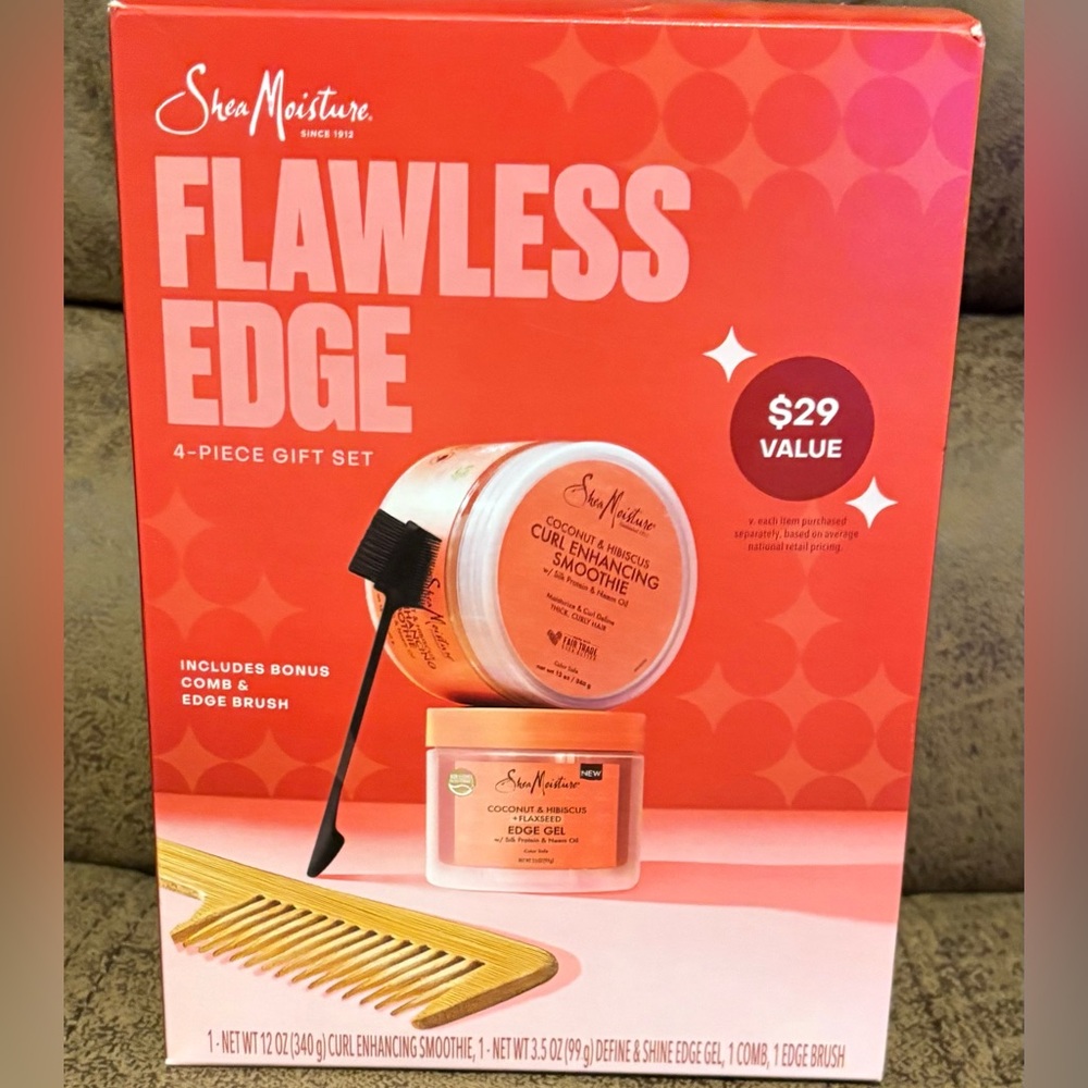Shea Moisture Flawless Edge 4-Piece Gift Set – Chrl Enhancer & Edge Gel - Picture 1 of 1